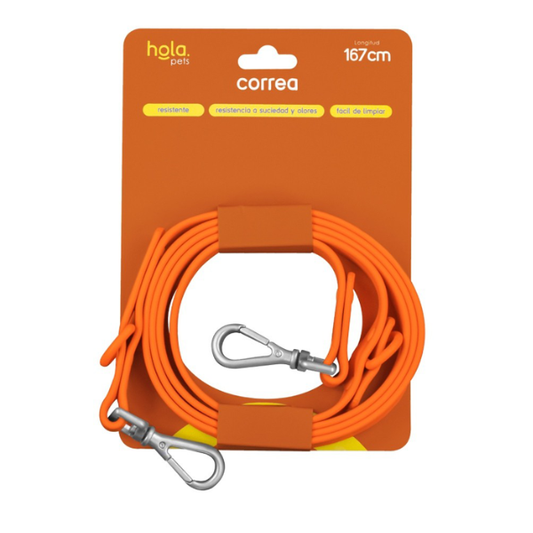 CORREA NARANJA HOLA PETS 1.67 MTS