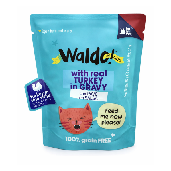 WALDO PARA GATO DE PAVO REAL EN SALSA 85 G