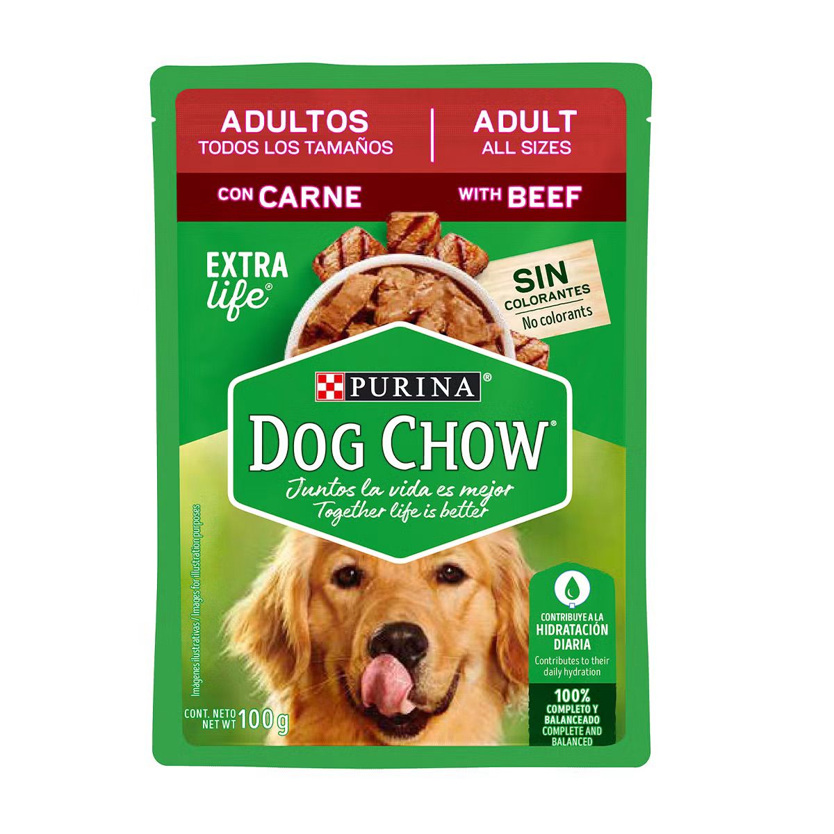 DOG CHOW ALIMENTO HÚMEDO PARA ADULTO TODOS LOS TAMAÑOS DE CARNE 100 G