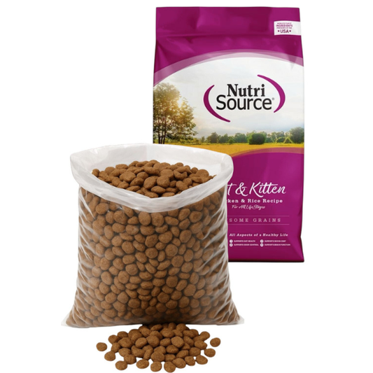 NUTRI SOURCE GATO Y GATITO  DE POLLO Y ARROZ GRANEL