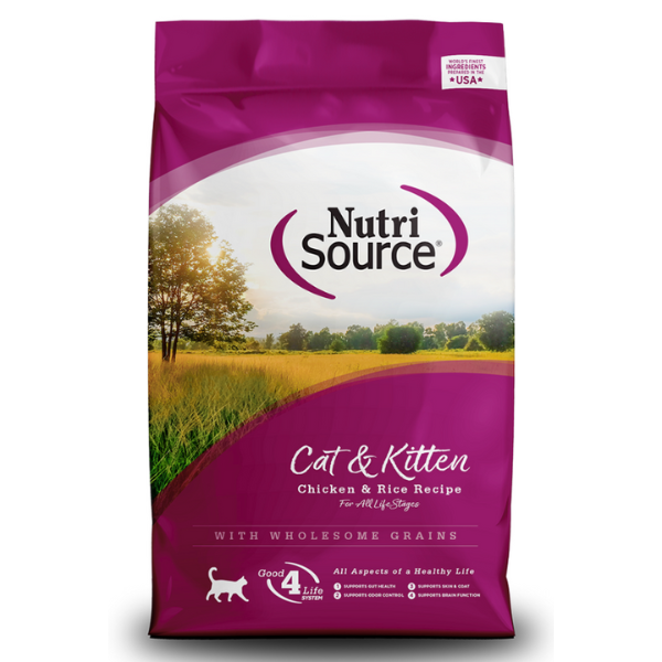 NUTRI SOURCE GATO Y GATITO  DE POLLO Y ARROZ 5.44 KILOS