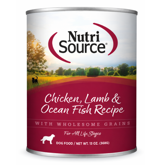 ALIMENTO HÚMEDO PARA PERRO NUTRISOURCE  CORDERO POLLO Y PESCADO