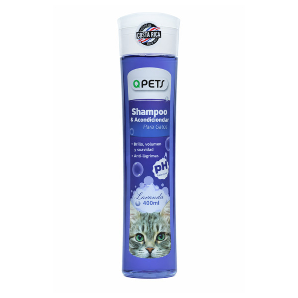 SHAMPOO+ACONDICIONADOR QPETS GATO 400 ML