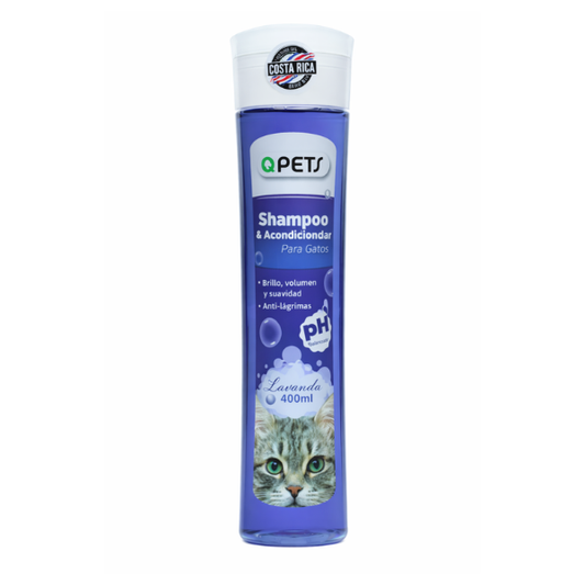 SHAMPOO+ACONDICIONADOR QPETS GATO 400 ML