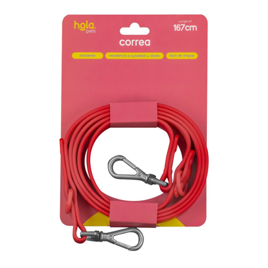 CORREA ROJA HOLA PETS 1.67 MTS