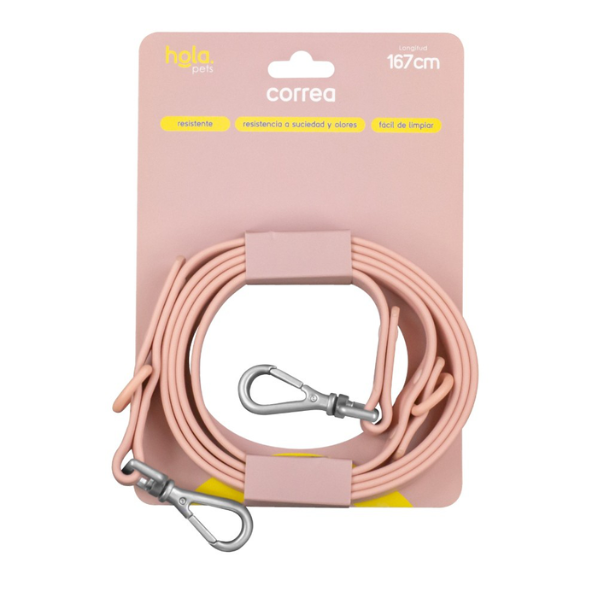 CORREA ROSADA HOLA PETS 1.67 MTS
