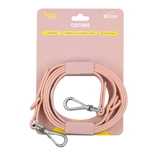 CORREA ROSADA HOLA PETS 1.67 MTS