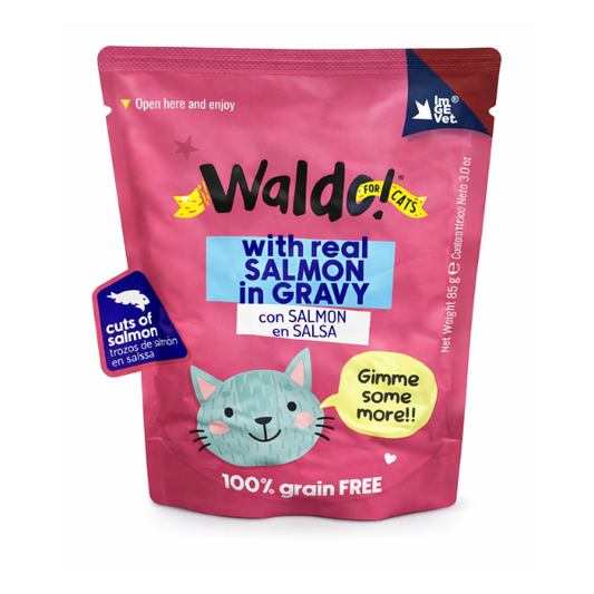 WALDO PARA GATO DE SALMON REAL EN SALSA 85 G