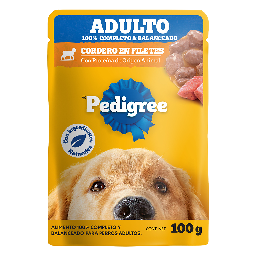 Pedigree pouch adulto cordero 100 g
