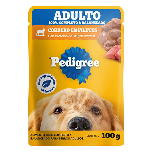 Pedigree pouch adulto cordero 100 g