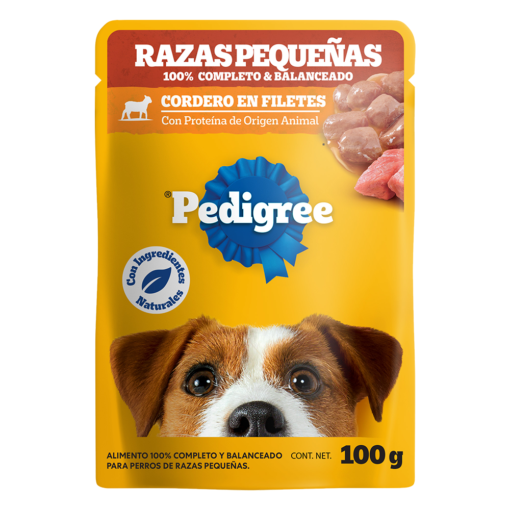 Pedigree pouch raza pequeña cordero 100 g