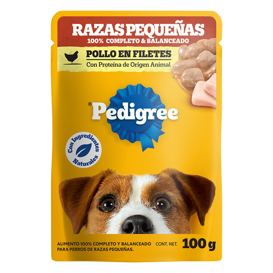 Pedigree pouch raza pequeña pollo 100 g