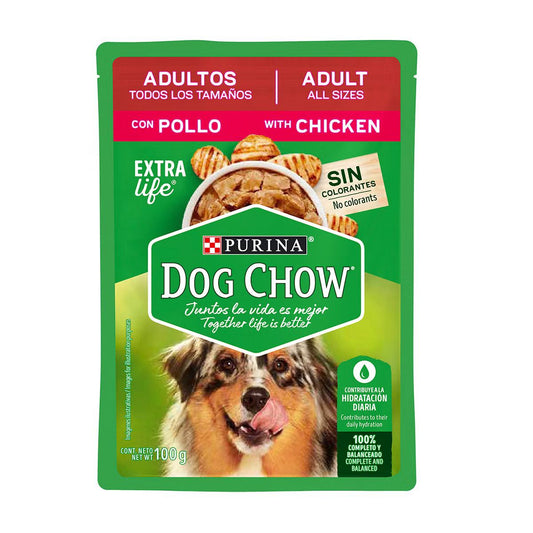 DOG CHOW ALIMENTO HÚMEDO PARA ADULTO  TODOS LOS TAMAÑOS DE POLLO 100 G