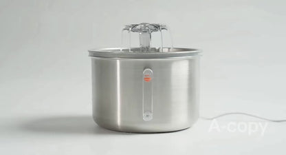 FUENTE DE AGUA AUTOMATICA DE ACERO PARA GATO Y PERRO 2 LITROS